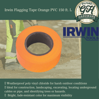 Thumbnail for Irwin Flagging Tape Orange PVC 150 ft. L | Gilford Hardware