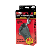 Thumbnail for Kinco Nitrile Disposable Gloves Large Black Powder Free 40-Pack. | Gilford Hardware