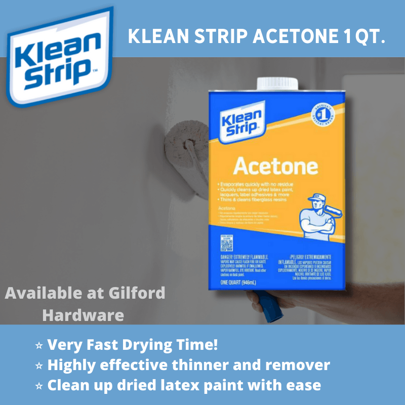 Klean Strip Acetone 1 qt. | Paint Solvent | Gilford Hardware