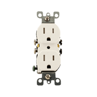 Thumbnail for Leviton Duplex White Outlet 15A 125V 5-15R | Power Outlets & Sockets | Gilford Hardware