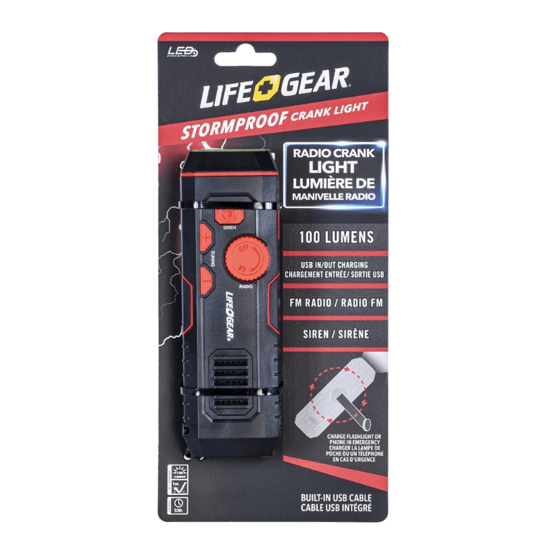 Life + Gear Stormproof Crank Radio and Flashlight | Flashlights | Gilford Hardware
