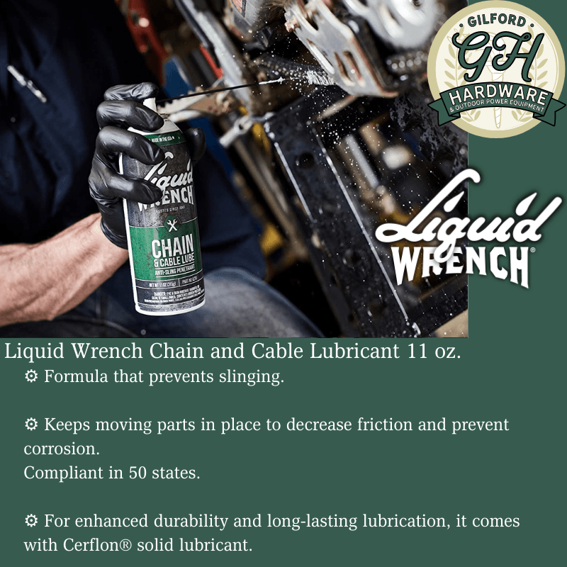 Liquid Wrench Chain and Cable Lubricant 11 oz. | Lubricants | Gilford Hardware & Outdoor Power Equipment