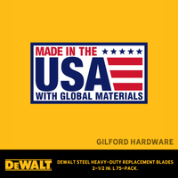 Thumbnail for DeWalt Steel Heavy-Duty Replacement Blades 2-1/2 in. L 75-Pack. | Gilford Hardware 