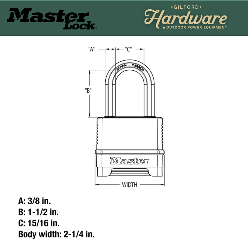 Master Lock Magnum Padlock 2" | Gilford Hardware