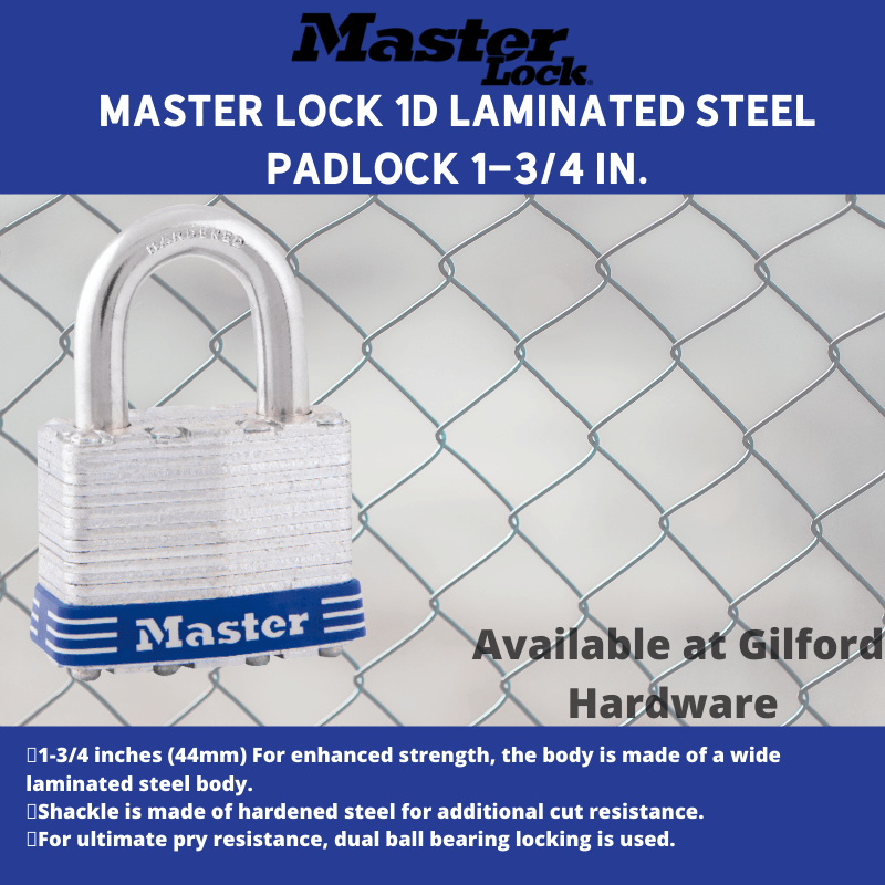 Master Lock 1D Laminated Steel Padlock 1-3/4 in. | Locks & Latches | Gilford Hardware