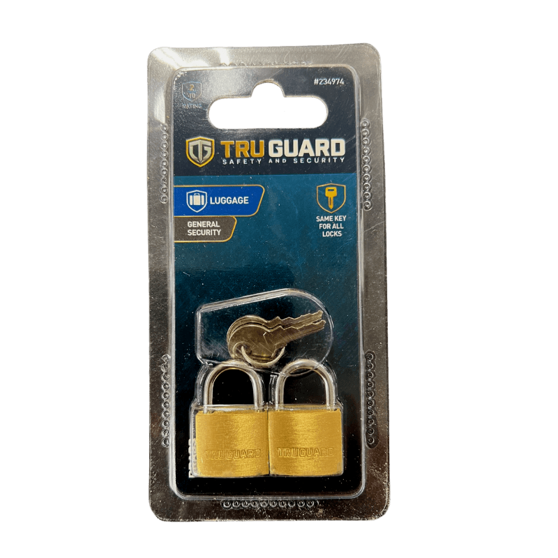 Tru Guard Brass Luggage Padlock 2-Pack. | Gilford Hardware 