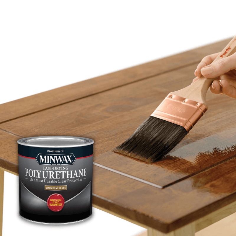 Minwax Polyurethane Oil Fast Drying Clear Semi-Gloss  0.5 pt. | Stains | Gilford Hardware & Outdoor Power Equipment