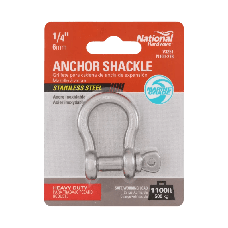 National Hardware Anchor Shackle SS 1/4" | Gilford Hardware
