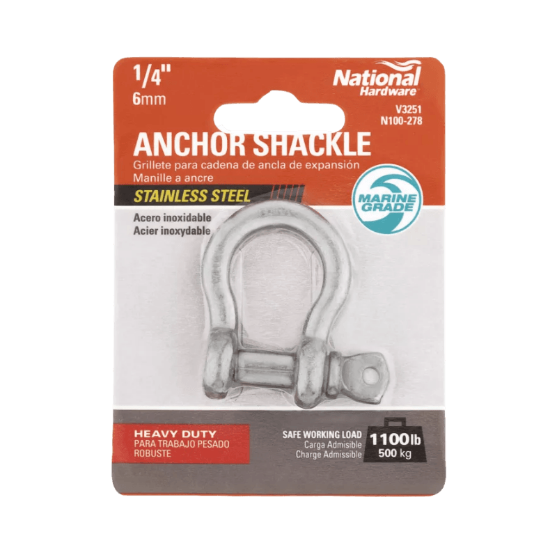 National Hardware Anchor Shackle SS 1/4" | Gilford Hardware