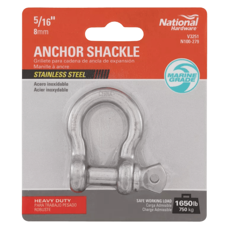 National Hardware Anchor Shackle SS 5/16" | Gilford Hardware