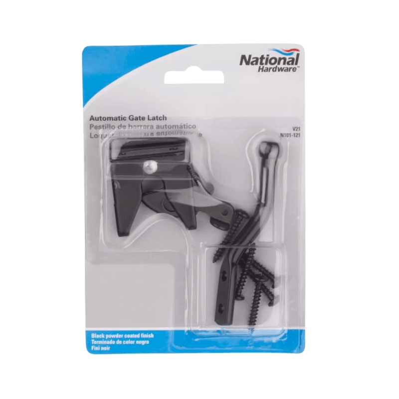 National Hardware Black Steel Automatic Gate Latch 4.44 in. H X 2.37 in. L | Gilford Hardware