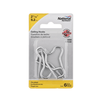 Thumbnail for National Hardware Ceiling Hook Zinc-Plated Silver Steel 2-1/16 in. L 6-Pack. | Gilford Hardware & Outdoor Power Equipment