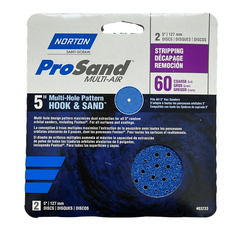 Norton ProSand Sanding Disc H&L 60-Grit Coarse 5 in. 2-Pack. | Gilford Hardware 
