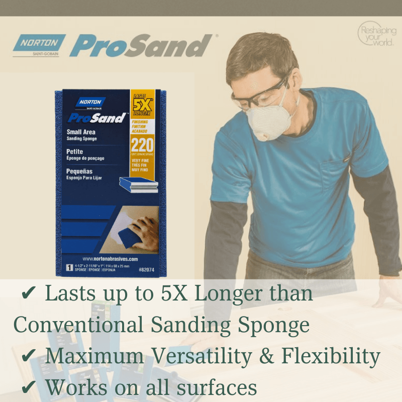 Norton ProSand 220 Grit Very Fine Small Area Sanding Sponge 4.5" | Sandpaper & Sanding Sponges | Gilford Hardware & Outdoor Power Equipment