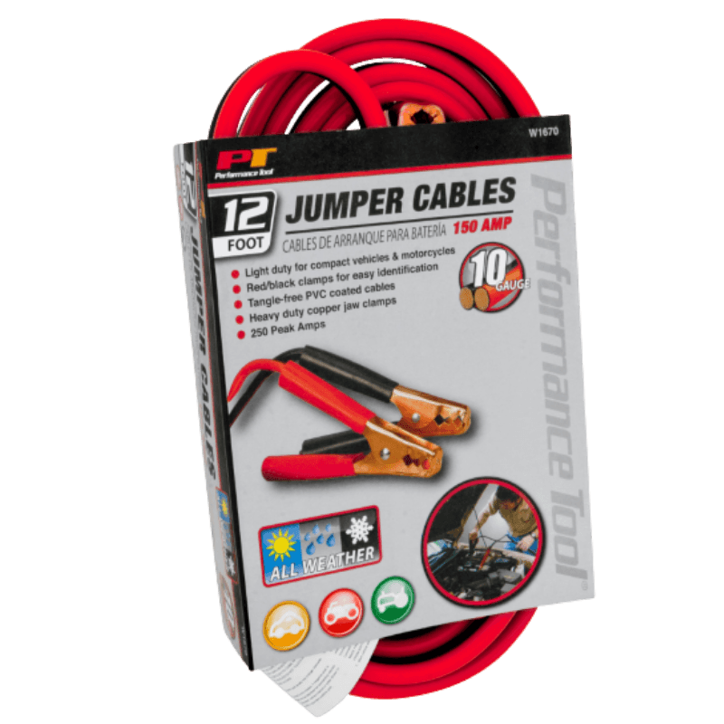 Performance Tool Jumper Cable 150A 10 Ga. 12-ft. | Vehicle Jumper Cables | Gilford Hardware & Outdoor Power Equipment