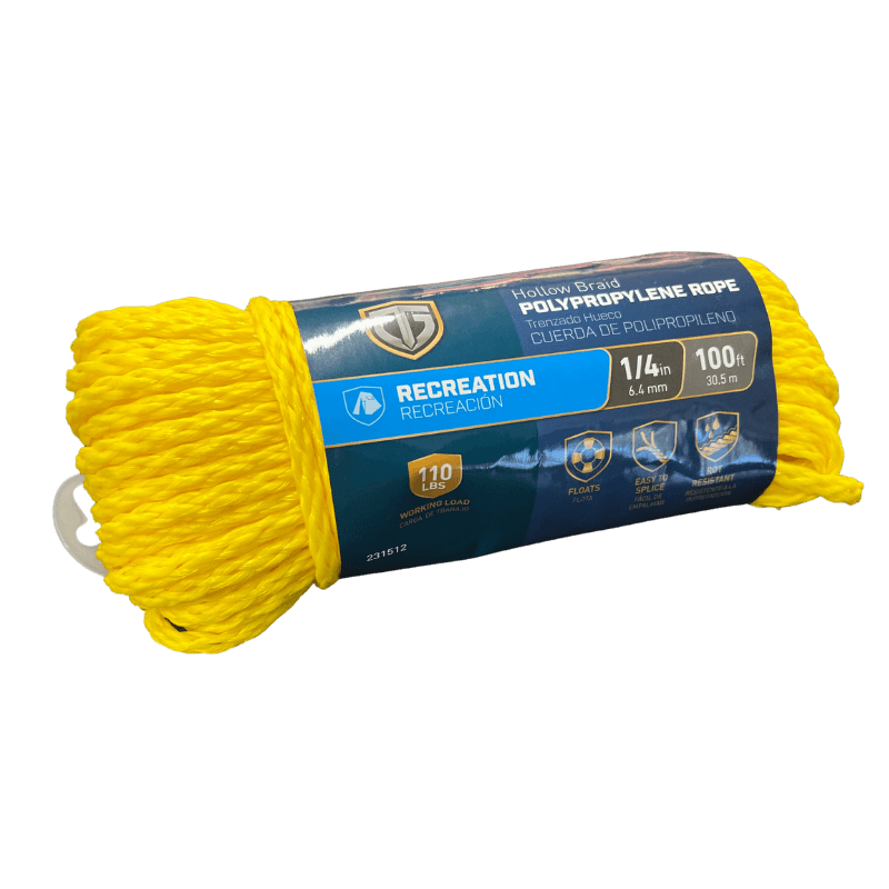 Tru Guard Hollow Braid Polypropylene Rope 1/4" x 100' | Chain, Wire & Rope | Gilford Hardware & Outdoor Power Equipment