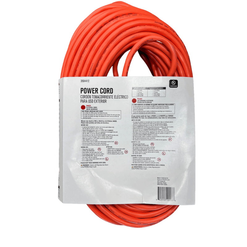 Projex Indoor & Outdoor Orange Extension Cord 100 ft. | Extension Cords | Gilford Hardware & Outdoor Power Equipment