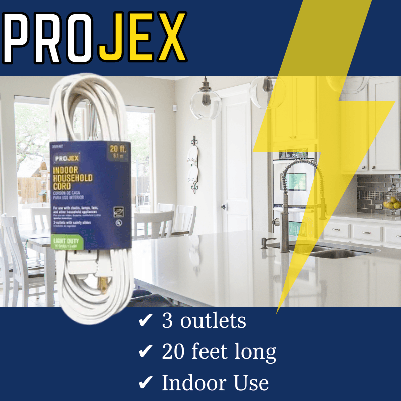 Projex Indoor White Extension Cord 20 ft. | Gilford Hardware