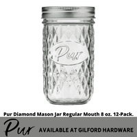 Thumbnail for PurMason Regular Mouth Mason Jar 8 oz. 12-Pack. | Gilford Hardware