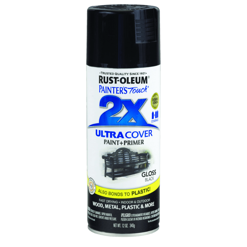 Rust-Oleum 2X Ultra Cover Gloss Black Spray Paint 12 oz. | Gilford Hardware