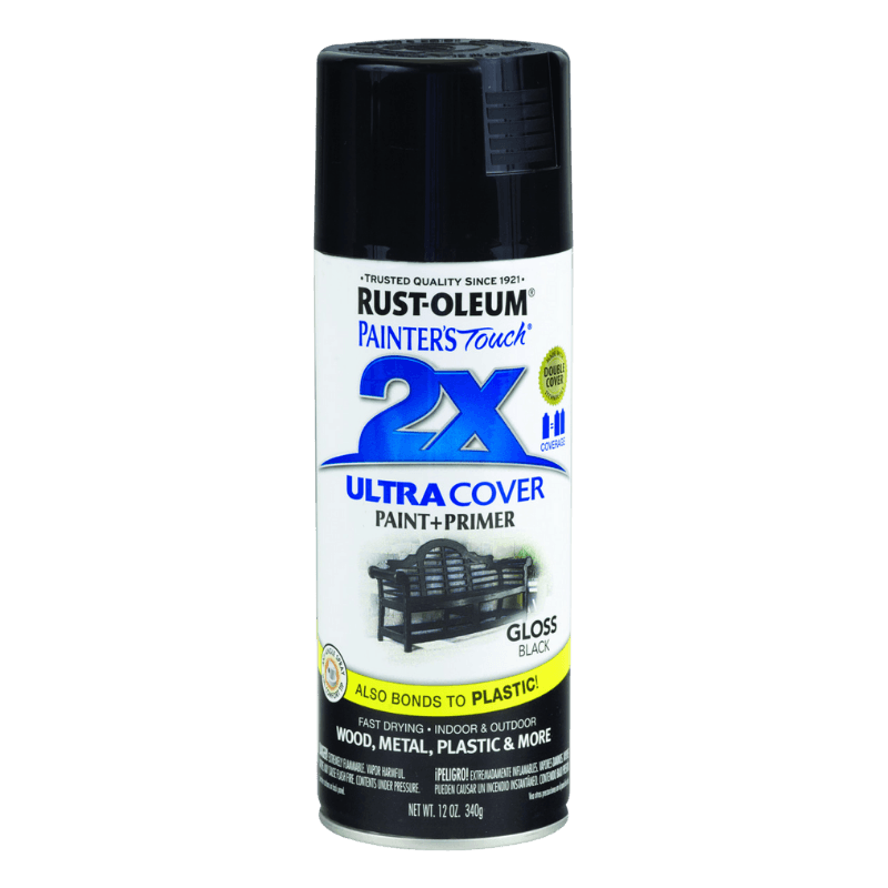 Rust-Oleum 2X Ultra Cover Flat Black Spray Paint 12 oz. | Gilford Hardware
