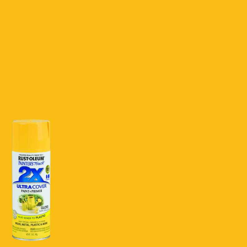 Rust-Oleum 2X Ultra Cover Gloss Yellow Paint+Primer Spray Paint 12 oz. | Gilford Hardware