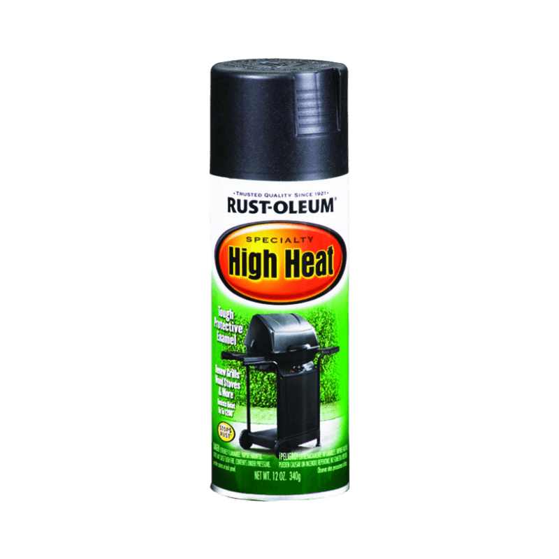 Rust-Oleum High Heat Spray Paint High Heat Black Satin 12 oz. | Gilford Hardware