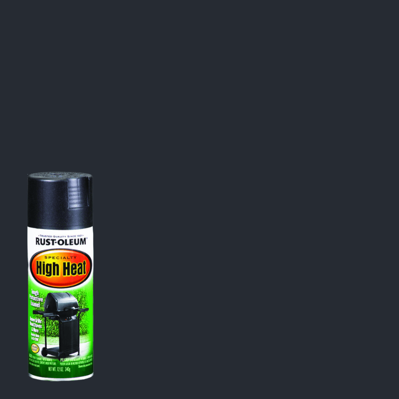Rust-Oleum High Heat Spray Paint High Heat Black Satin 12 oz. | Gilford Hardware