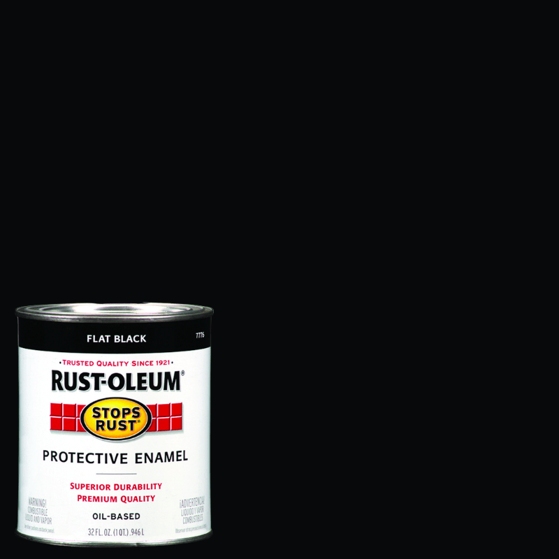 Rust-Oleum Stops Rust Flat Black Enamel Paint Quart | Gilford Hardware