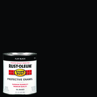 Thumbnail for Rust-Oleum Stops Rust Flat Black Enamel Paint Quart | Gilford Hardware