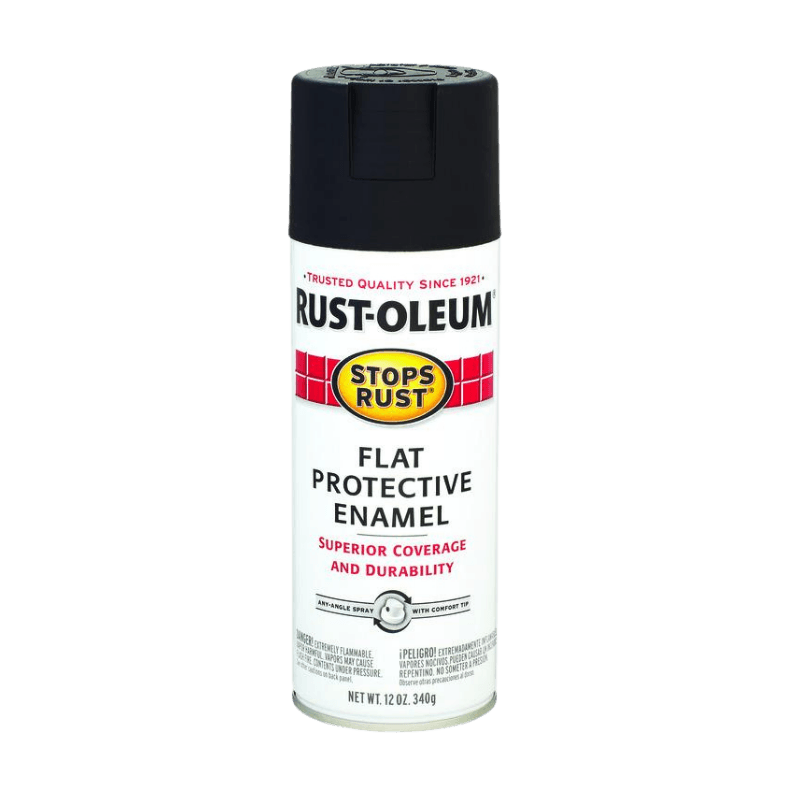 Rust-Oleum Stops Rust Flat Black Spray Paint 12 oz. | Gilford Hardware