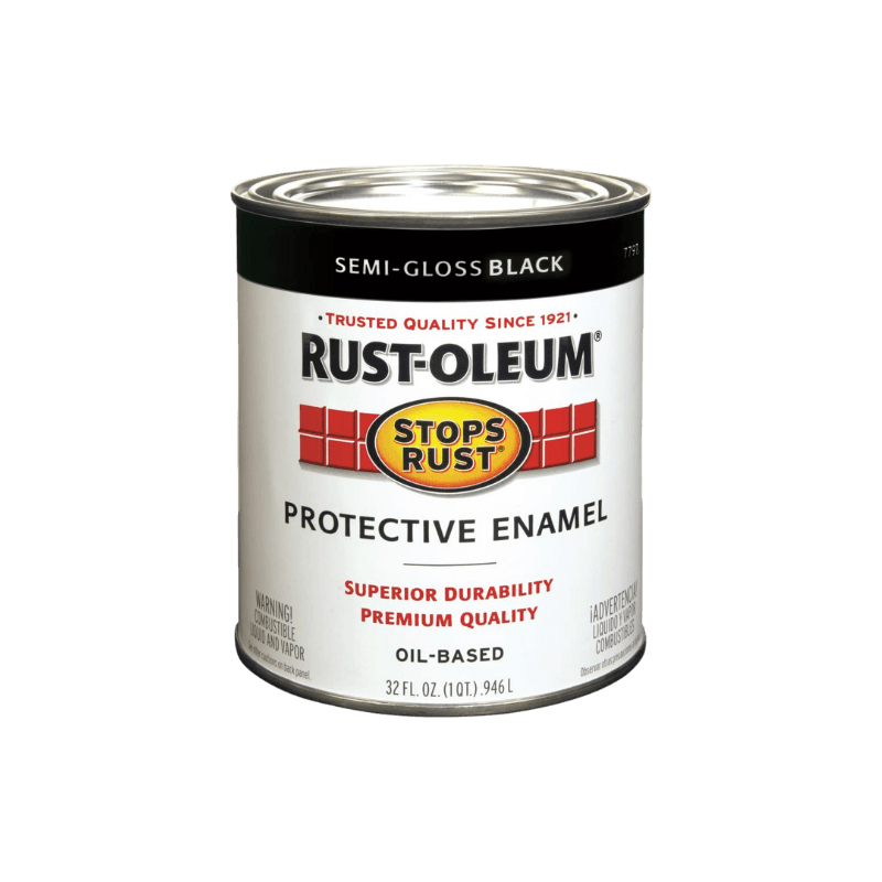 Rust-Oleum Stops Rust Semi-Gloss Black Enamel Paint Quart | Gilford Hardware