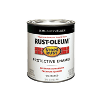 Thumbnail for Rust-Oleum Stops Rust Semi-Gloss Black Enamel Paint Quart | Gilford Hardware