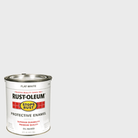 Thumbnail for Rust-Oleum Stops Rust Flat White Enamel Paint Quart | Gilford Hardware