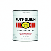 Thumbnail for Rust-Oleum Stops Rust Gloss White Enamel Paint Quart | Gilford Hardware