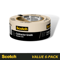 Thumbnail for Scotch Masking Tape Contractors Grade 1.88 in x 60 yds. 6-Pack | Gilford Hardware 