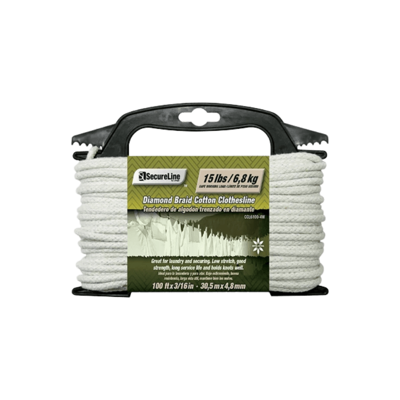 SecureLine Braided Cotton Clothesline Rope 3/16 in. x 100 ft. | Chain, Wire & Rope | Gilford Hardware & Outdoor Power Equipment