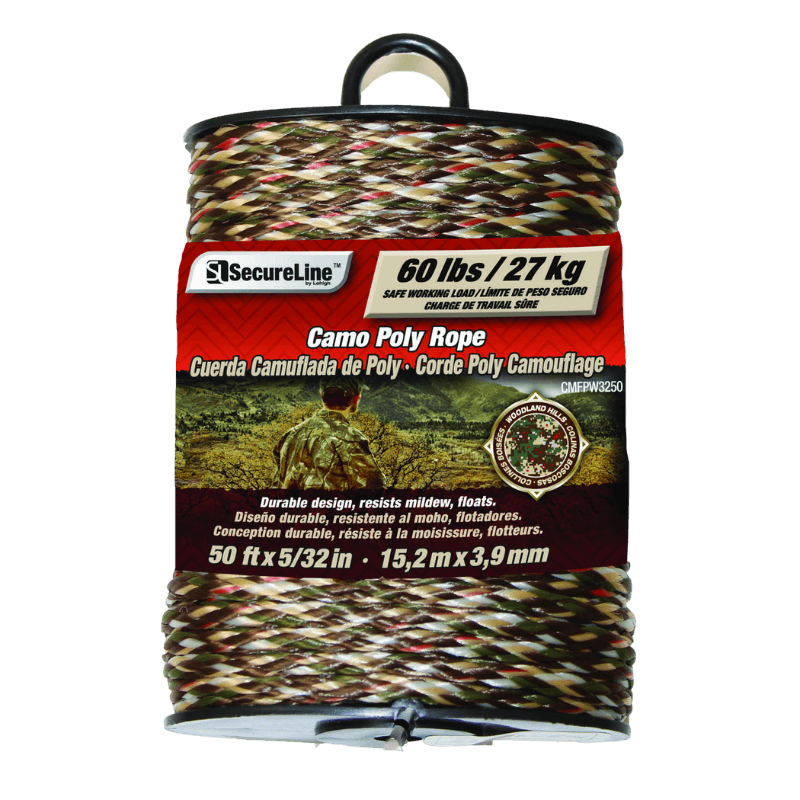 SecureLine Camouflage Braided Poly Rope 5/32" X 50' | Ropes & Hardware Cable | Gilford Hardware & Outdoor Power Equipment