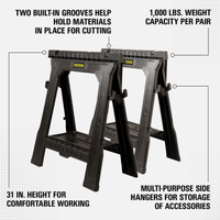Thumbnail for Stanley Portable Folding Sawhorse 2-Pack. | Saw Horses | Gilford Hardware & Outdoor Power Equipment