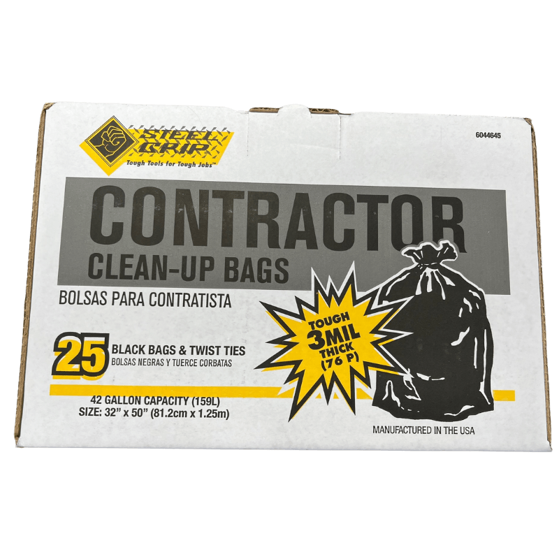 Contractor Trash Bags - 42-Gallon, 32x50, 20 Count - Large Black  Industrial Garbage BAGS for Construction, Moving, Cleaning - Heavy Duty  3Mil Thick 