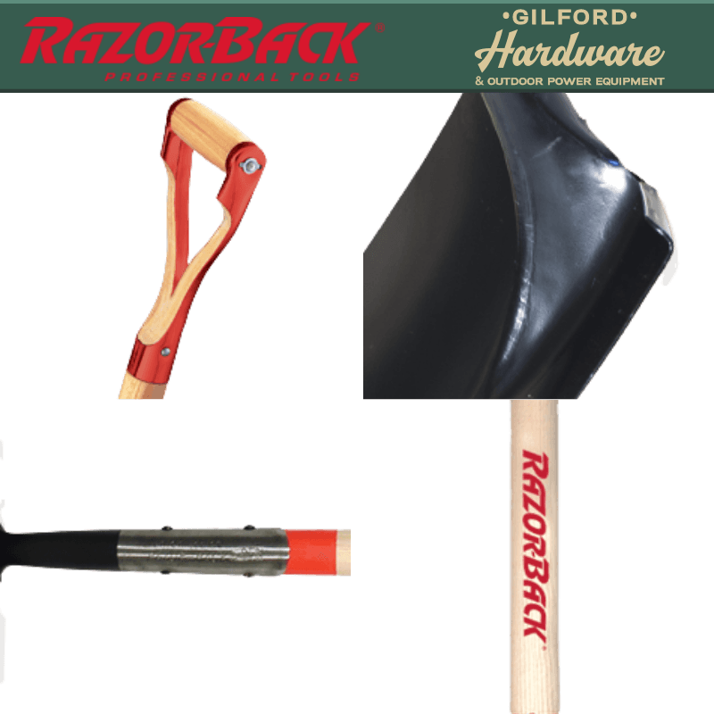 Razor-Back Round point Shovel 9-1/2" x 41.5" | Shovels & Spades | Gilford Hardware & Outdoor Power Equipment