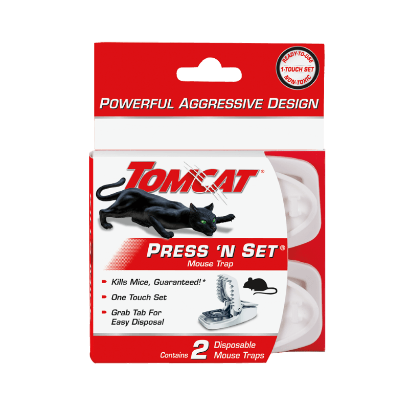 Tomcat Press 'N Set Snap Trap For Mice 2-Pack.
