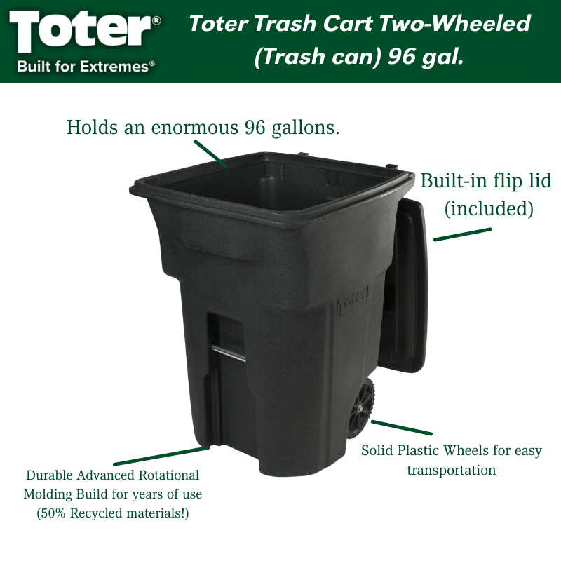 Toter Trash Cart Two-Wheeled (Trash can) 96 gal.