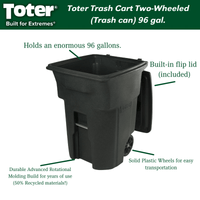 Thumbnail for Toter Trash Cart Two-Wheeled (Trash can) 96 gal. | Trash Cans & Wastebaskets | Gilford Hardware & Outdoor Power Equipment