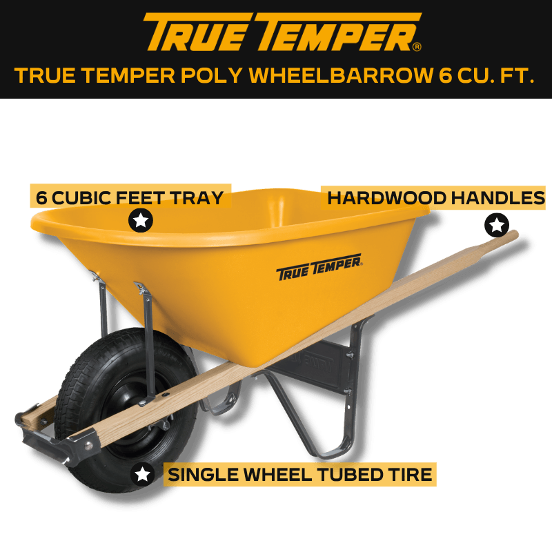 True Temper Poly Wheelbarrow 6 ft³ | Gilford Hardware