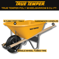 Thumbnail for True Temper Poly Wheelbarrow 6 ft³ | Wheelbarrows | Gilford Hardware & Outdoor Power Equipment