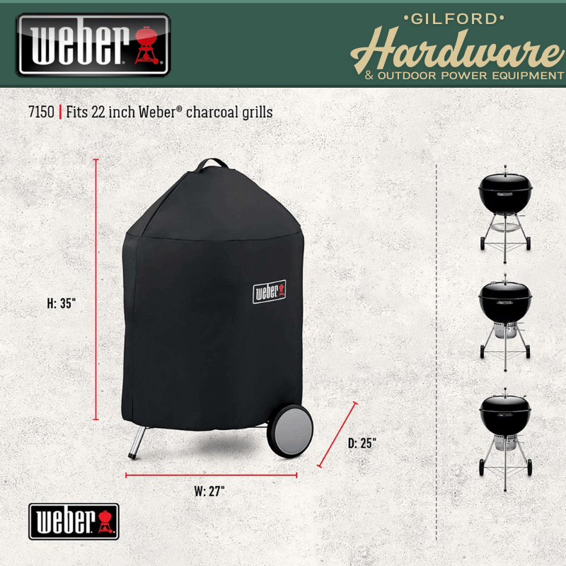Weber 22 Inch Charcoal Grill Cover Black | Gilford Hardware 