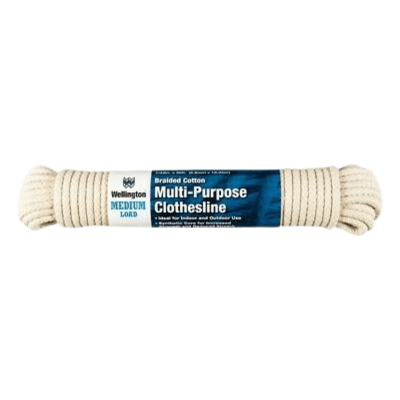 Wellington Clothesline Rope Braided Cotton 7/32 in. D X 100 ft. L