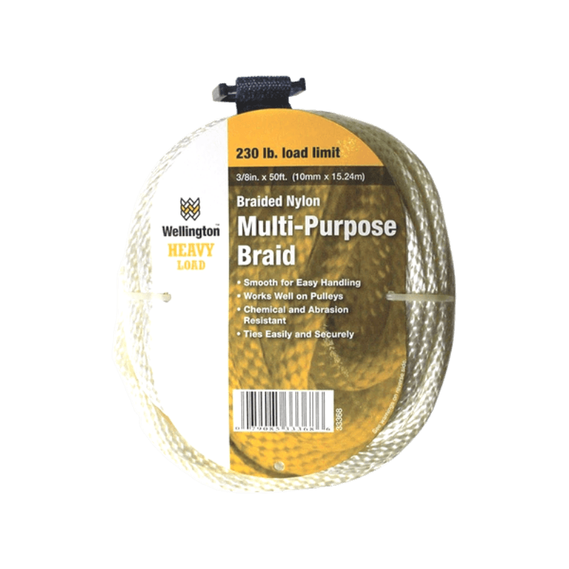 Wellington White Solid Braided Nylon Rope 3/8 in. D X 50 ft. L | Gilford Hardware