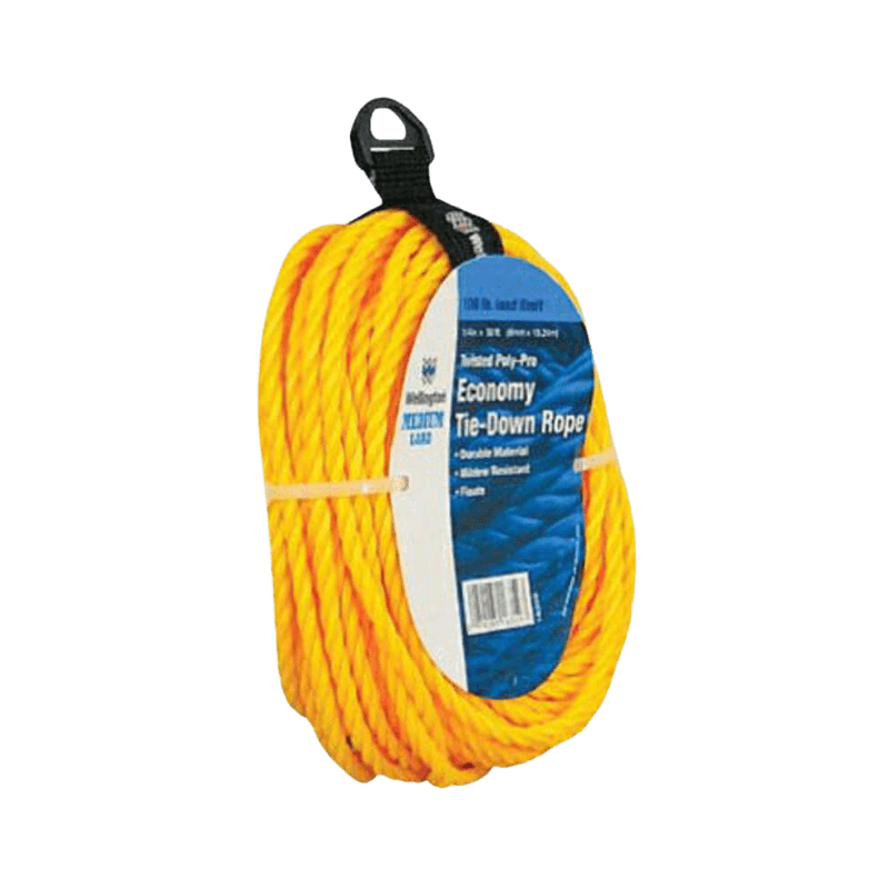 Wellington Yellow Braided Poly Rope 1/4 in. D X 50 ft. L | Gilford Hardware